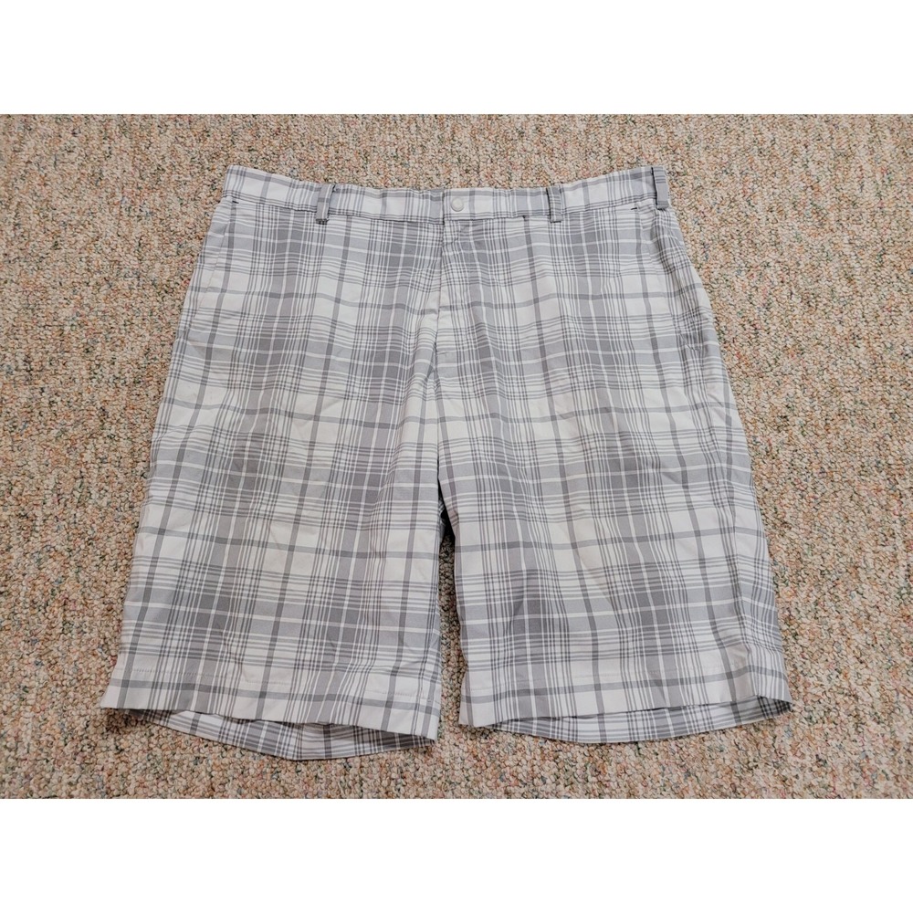 Nike Golf Dri-FIT Shorts Mens 38 Grey Plaid Performance‎ Checkered 648319-100